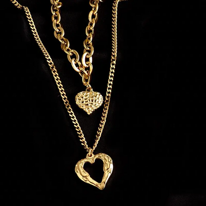 2 Layers Heart Love Pendant