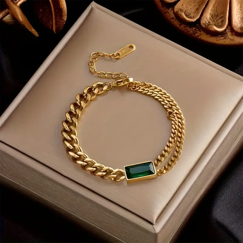 Emerald Chain Bracelet