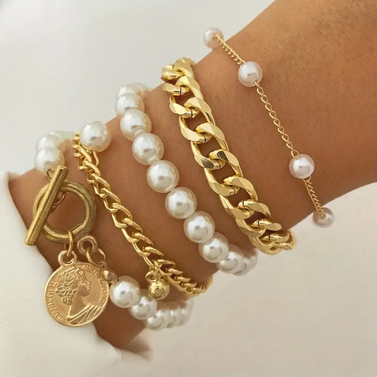 Cuban Chain Bracelet Set