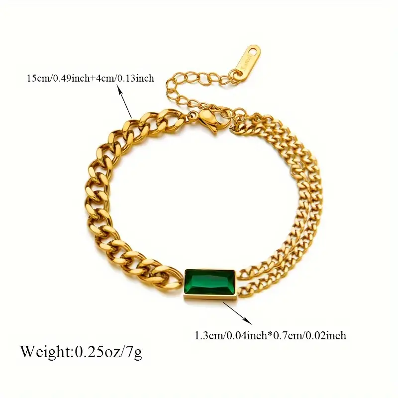 Emerald Chain Bracelet