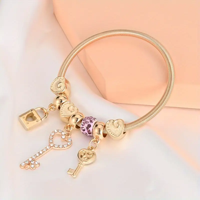 Lock and Key Charm Bracelet