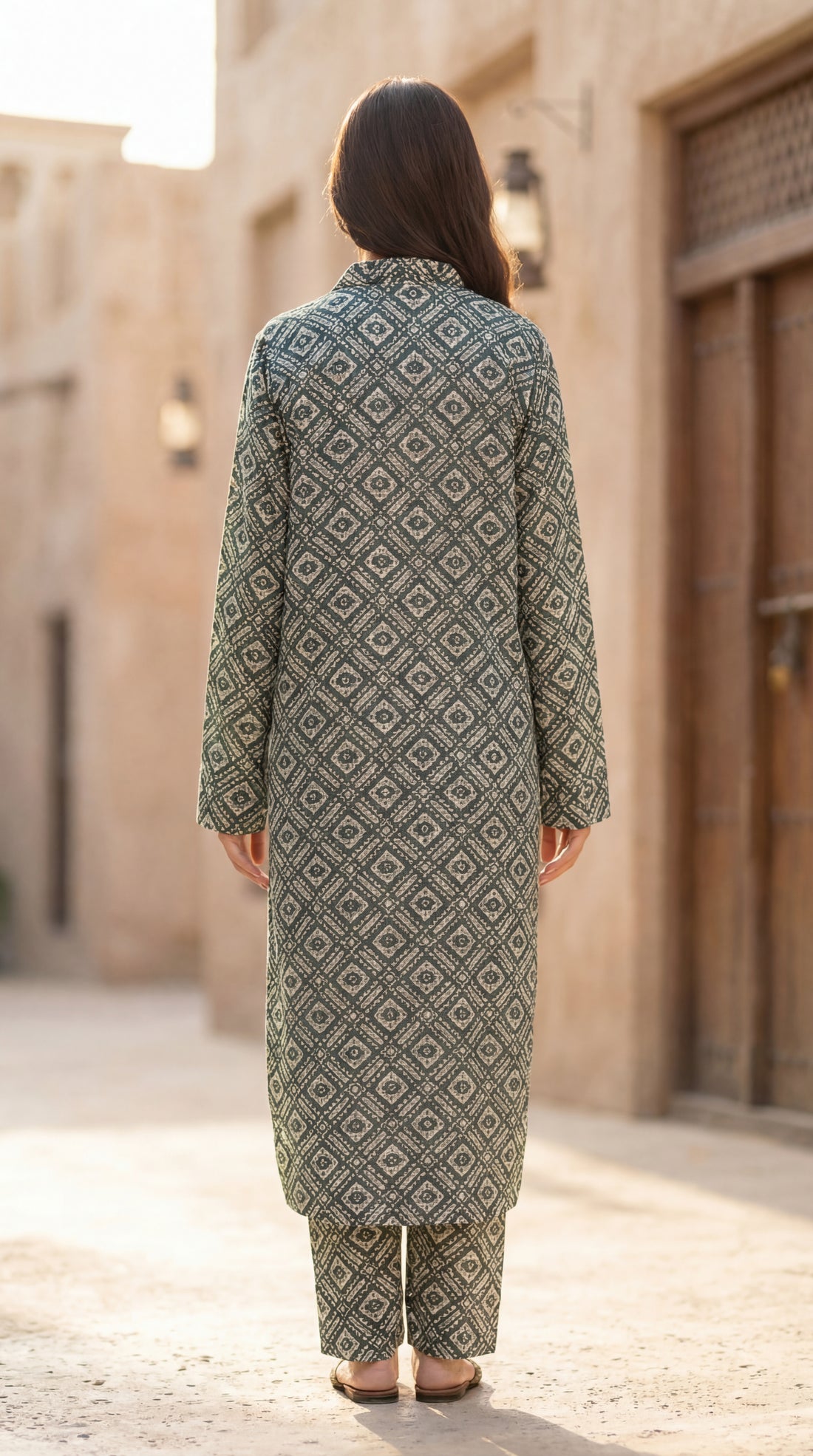 Printed Longline Shirt & Trouser Set