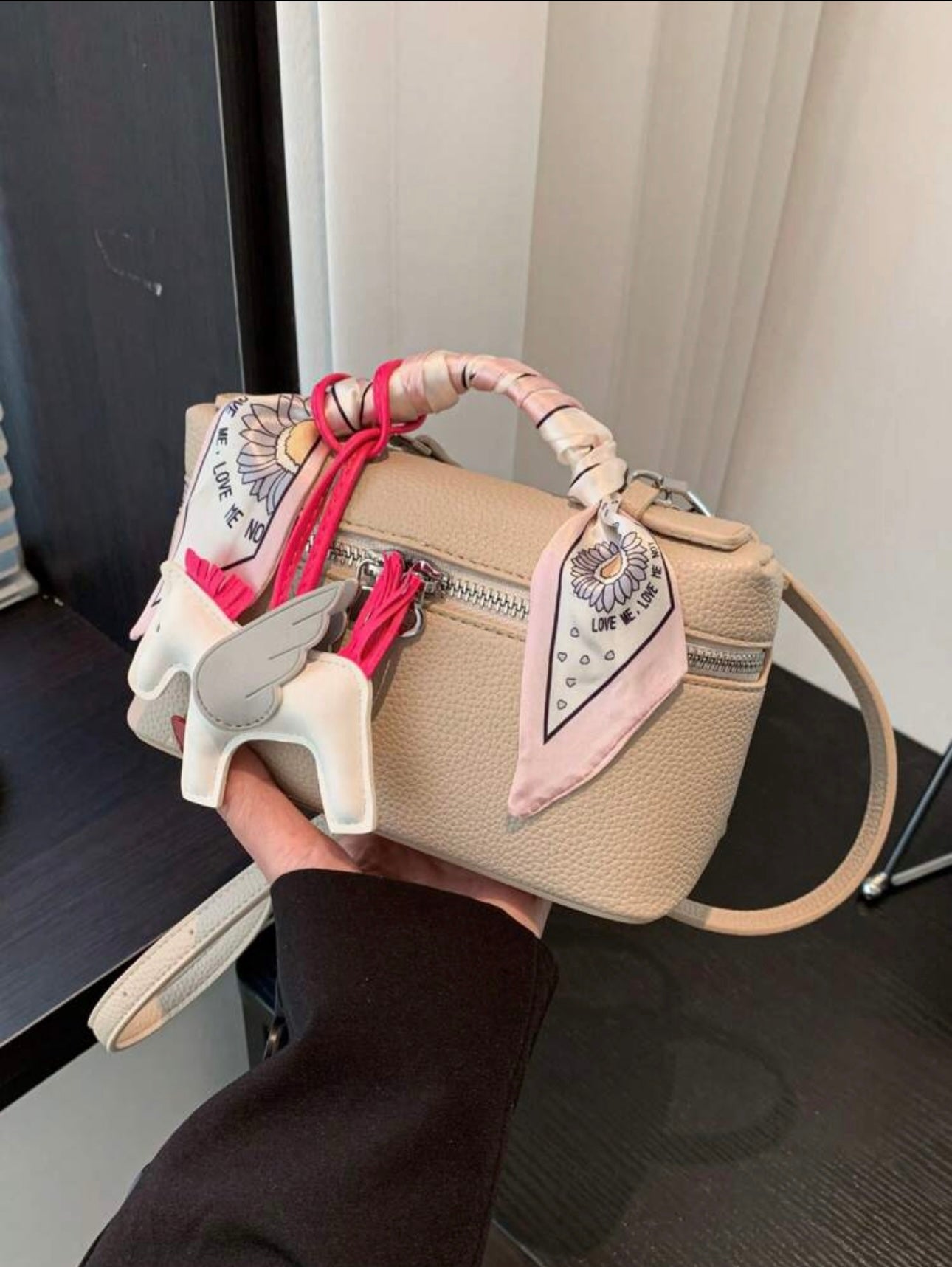 Crossbody Bag with Horse Charm