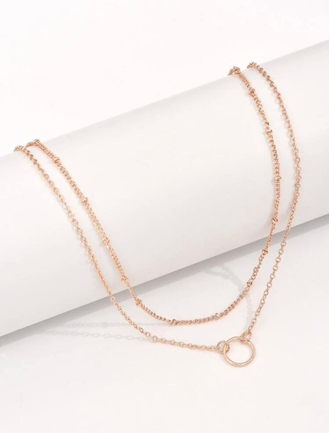Circle Pendant Layered Necklace