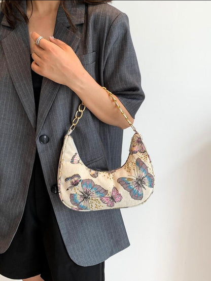 Butterfly Printed Shoulder Bag