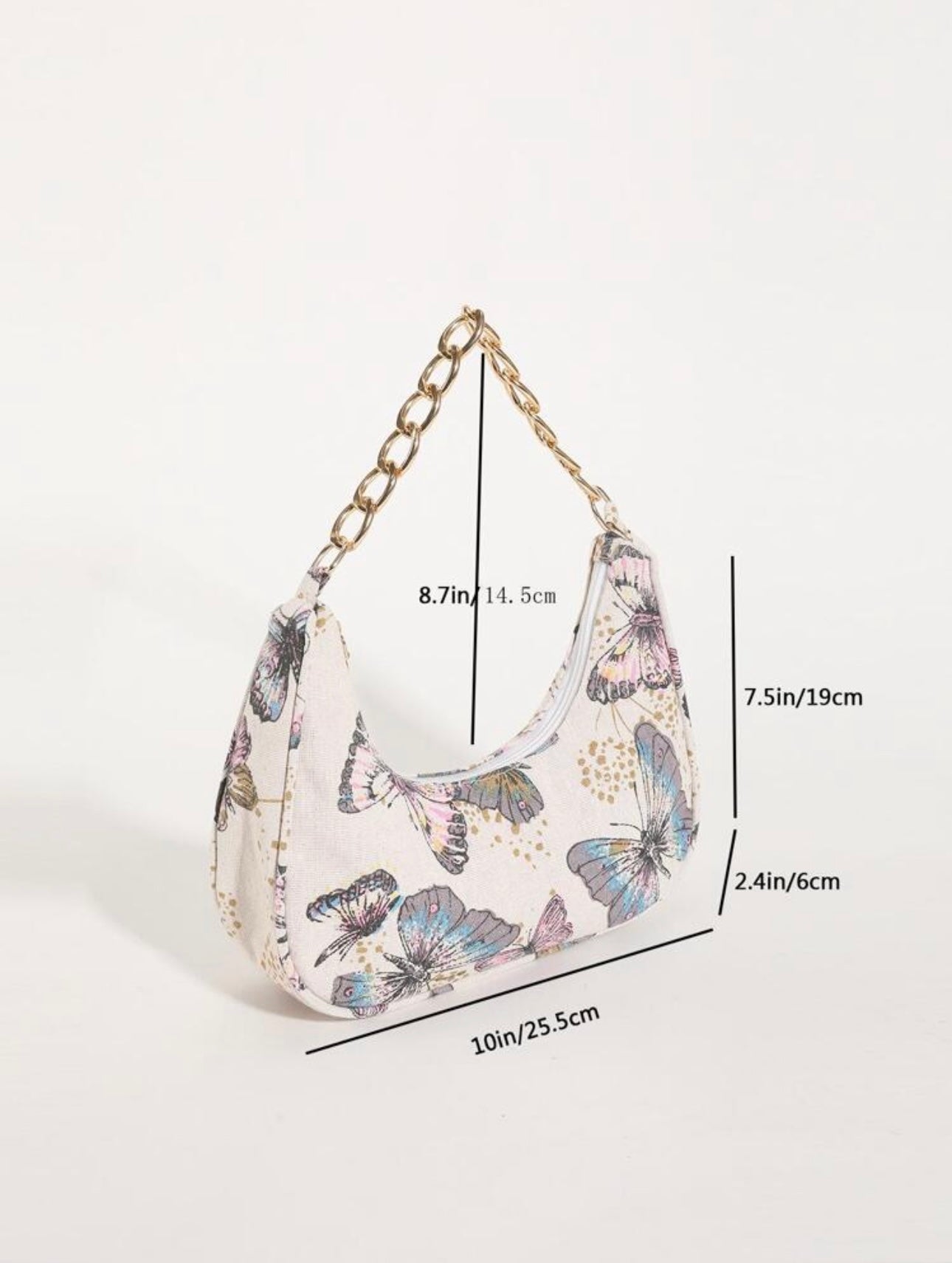 Butterfly Printed Shoulder Bag