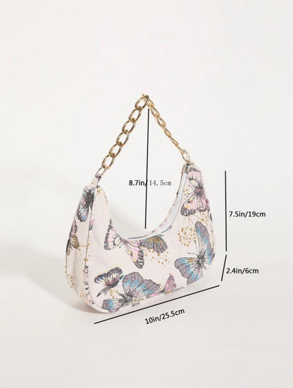 Butterfly Printed Shoulder Bag