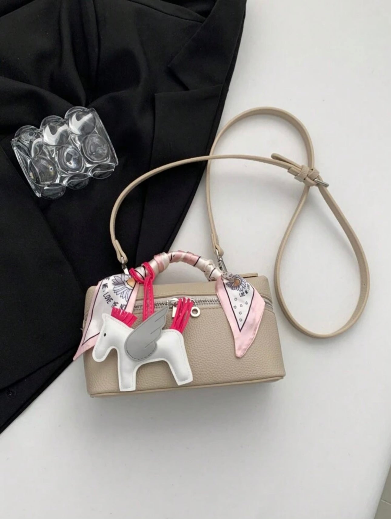 Crossbody Bag with Horse Charm