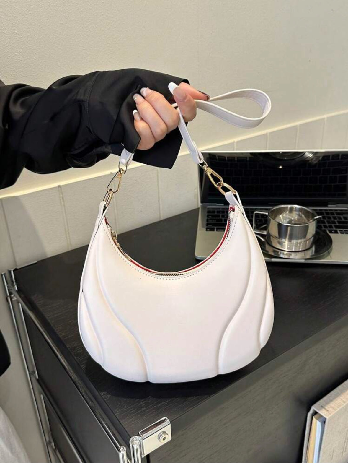 Solid Color Crescent Bag