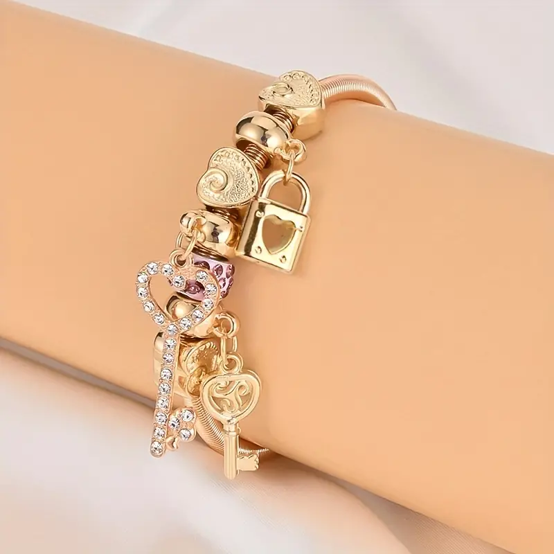 Lock and Key Charm Bracelet