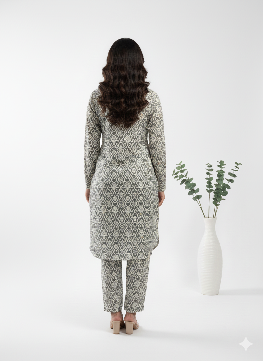 Printed Longline Shirt & Trouser Set