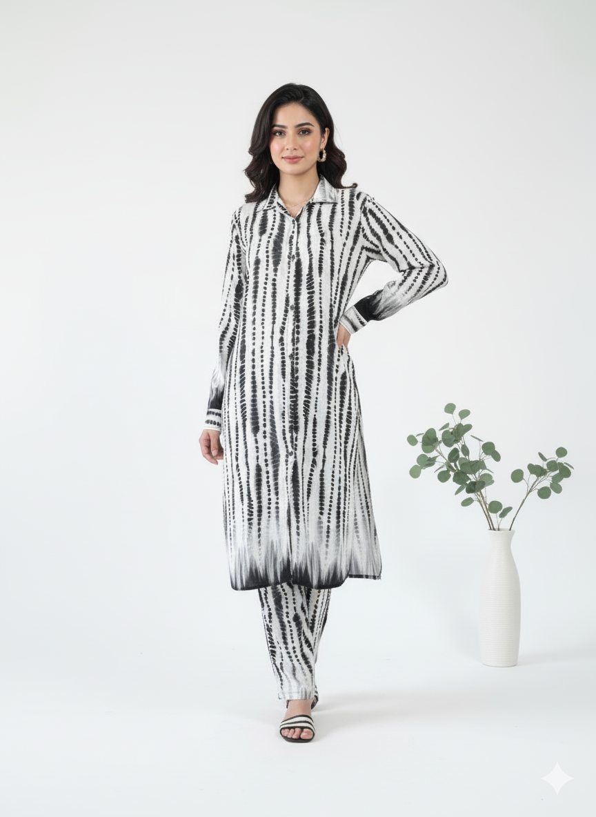 Printed Longline Shirt & Trouser Set