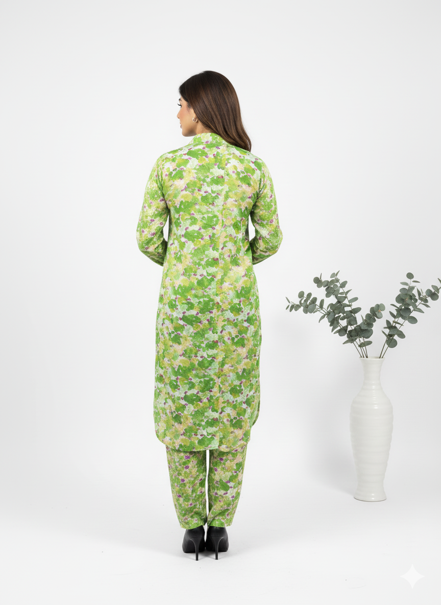 Printed Longline Shirt & Trouser Set