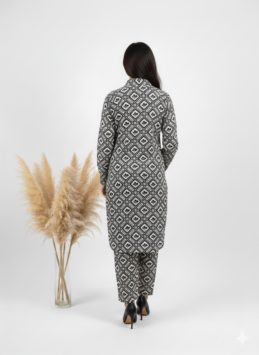 Printed Longline Shirt & Trouser Set