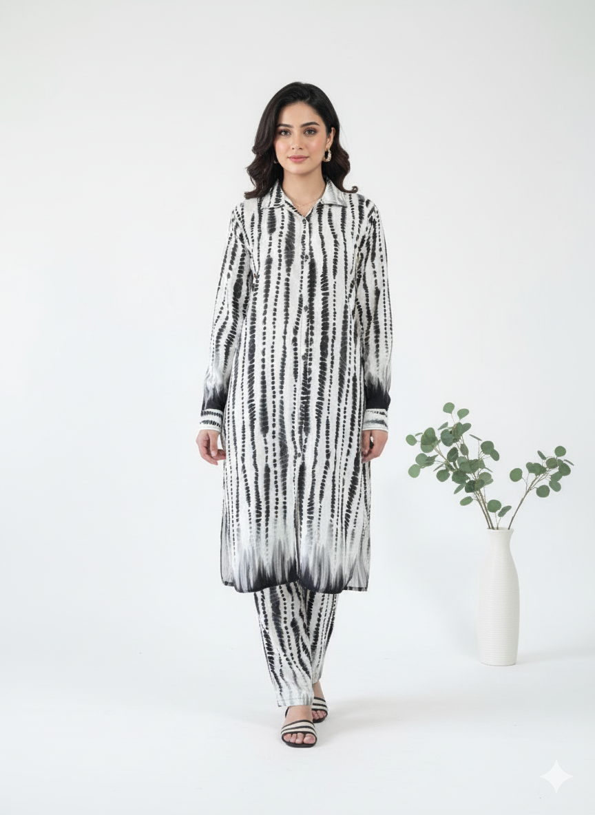 Printed Longline Shirt & Trouser Set