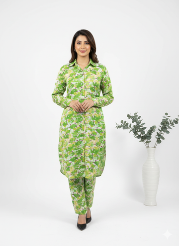 Printed Longline Shirt & Trouser Set